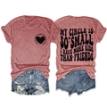 Vue avant et arrière du t-shirt rose chiné en coton mélangé avec graphique de cœur vintage - Or Rose (Imprimé Noir)