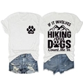 Close-up of white crew neck tee with hiking graphics and distressed denim shorts - White (Black Print)