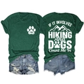 Vorder- und Rückansicht des dunkelgrünen Wander-T-Shirts mit Hundepfoten-Motiv - S / Vintage Grün (Weißer Druck)