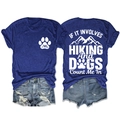 Detailed front and back view of a navy hiking t-shirt with mountain and paw print - Retro Blue (White Print)