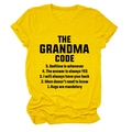 Detail of yellow cotton T-shirt featuring a funny black printed text and crew neck - Yellow (Black Font)