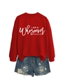 Detail of red John 3:16 graphic sweatshirt paired with distressed denim shorts - S / Red (White Font)