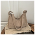 Sac hobo élégant en daim abricot avec bandoulière large réglable pour femme - Sans pendentif / Kaki