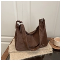 Sac fourre-tout marron foncé mat avec lettrage Tidal Dryness et bandoulière réglable - Sans pendentif / Café