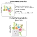 Luminous floral wall sticker for light switches with colorful watercolor flower patterns - 20*20cm