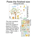 Stickers muraux animaux de la forêt avec girafe et éléphant pour chambre d enfant - 30*60cm*4 Feuilles