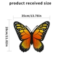 3D großer orangefarbener Schmetterling Wandsticker, 35cm realistisches Wandtattoo - 35*28cm