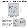 Adesivi per vetri elettrostatici fronte-retro con uccelli e fiori misura 46x52cm - Stile 21*27cm