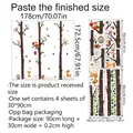 Adesivi murali animali foresta per cameretta 178x172cm decalcomanie in PVC adesive - Grande Albero della Foresta e Animali (MS1533) / 4 pezzi