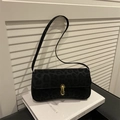 Borsa a spalla nera con stampa leopardata, chiusura dorata e finitura in finto camoscio - Leopardo Nero