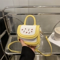 Mini sac à main avec imprimé cerise jaune et blanc, style bandoulière fille - Jaune