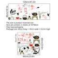 Chinese tea culture wall stickers with teapot and crane motifs for home decoration
