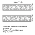 Set van twee witte bloemrank raamstickers van dubbelzijdig zichtbaar PVC-materiaal - 11*50cm*2 Stuks