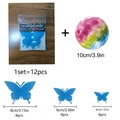 3D glowing butterfly wall stickers with colorful moon decal for bedroom decoration - 10x10cm Blue Light Moon + 12 Blue Light Butterflies