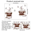 Waterproof coffee theme wall decal with size guide and layout for lounge decor - 30*60cm / Brown