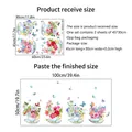 Size guide for kitchen wall stickers with vintage floral teacup patterns and dimensions - MS8027-NH (30*45cm*2pcs)