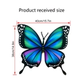 3D butterfly wall decor 40cm x 38cm in peacock green and royal blue tones - 38*40cm
