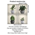 Zelfklevende 3D groene planten muurstickers voor woonkamer decoratie, set van 4 stuks - 30x30cm Set van 4 vellen