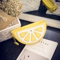 Borsa a tracolla alla moda a forma di fetta di limone in giallo acceso e bianco - Arancia