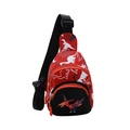 Sac de poitrine rouge pour enfants avec motif dinosaure et sangle réglable - Rouge