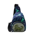 Sac banane dinosaure bleu marine pour garçon avec patch T-Rex 3D et sangle réglable - Bleu