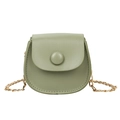 Mini bean green semi-circular crossbody bag for girls with golden chain strap - Light Green
