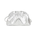 Sac nuage plissé argenté métallisé avec texture grainée pour femme - Argent