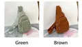 Riñonera y bolso bandolera de pana en verde y marrón con bolsillos con cremallera - Marrón