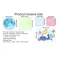 Size chart detail for 833pcs luminous space stickers including moon and astronaut dimensions - Set of 5 Pieces