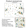 Layout dettagliato con adesivi per finestre a colibrì con dimensioni e guida d'uso - Colibrì Farfalla (27*54cm*2 Fogli)