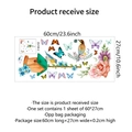 Double-sided watercolor bird and floral window clings with 60x27cm layout dimensions - 27*60cm