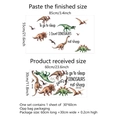 Cartoon dinosaur wall stickers with motivational quotes for kids bedroom decor - 30*60cm