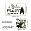 Glow in the dark game controller wall stickers with PLAY and GAME OVER text decals - 40*40cm