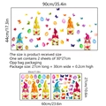 Detailed view of two Easter gnome window cling sheets featuring colorful eggs and butterflies - 27*30cm*2 Sheets (ZSJ201)