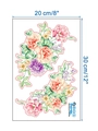 Detailed view of watercolor floral wall decals with pink roses and purple hydrangeas - Watercolor Floral Pattern