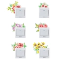 Floral pattern light switch wall stickers with six distinct botanical designs for home decor - Mixed Floral Style (MS6009-Z)