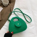 Sac sous le bras vert vif à motif crocodile avec boucle en métal doré pour femmes - Vert