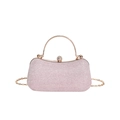 Elegante borsa da sera rosa con paillettes, manico dorato e chiusura in cristallo - Rosa