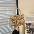 Sac nuage plissé beige élégant avec poignées en strass et bandoulière chaîne argentée - Kaki