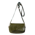 Retro grüne PU Schultertasche mit Vintage-Textur und breitem Riemen im Ethno-Stil - Grün