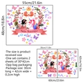 Détails des dimensions de stickers muraux licorne rose pour chambre de fille - 30x42cm (2 Pièces)