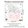 Luminous cartoon elephant on moon wall decal with stars for kids room decor, 28x28cm PVC sticker - 28*28cm