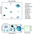 Stickers muraux planètes de l'univers bleu avec étoiles lumineuses pour chambre d'enfant - Lot de 4 (12*15cm*3+10*10cm*1)