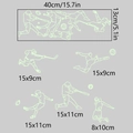 Glow-in-the-dark sports silhouette wall stickers set with precise size specifications - 40*13cm