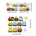 Cartoon animal train wall stickers for kids rooms with 1-9 numbers and cute animals - 25*35cm*2pcs