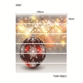 Détail du lot de 6 stickers d'escalier de Noël avec boules rouges et motifs de bokeh doré - Style Boule de Noël Rouge Foncé avec Flocon de Neige (HQ014)