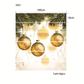 Christmas stair stickers set with gold ornaments and pine branches on a white background - Hq019