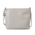 Borsa a secchiello in ecopelle bianco panna con tracolla regolabile e dettagli in metallo - Bianco