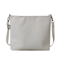 White lychee pattern faux leather shoulder bag with dark metal hardware and thin strap - White