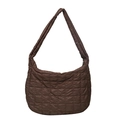 Gesteppte dunkelbraune Puffer Hobo Tasche mit Cloud-Polsterung und geräumigem Design - Braun
